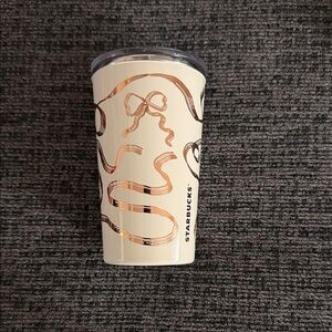 Starbucks Cream Tumbler with Bows 2025